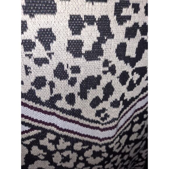 Vince Camuto Black and White Knit‎ Leppard Print Dress Size Medium - Picture 7 of 9